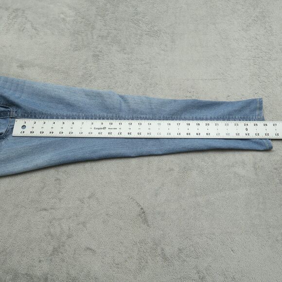 VGS Jeans Women's 10 Blue Mid-Rise Roll Up Skinny Denim 26" Inseam Distressed - Picture 15 of 15